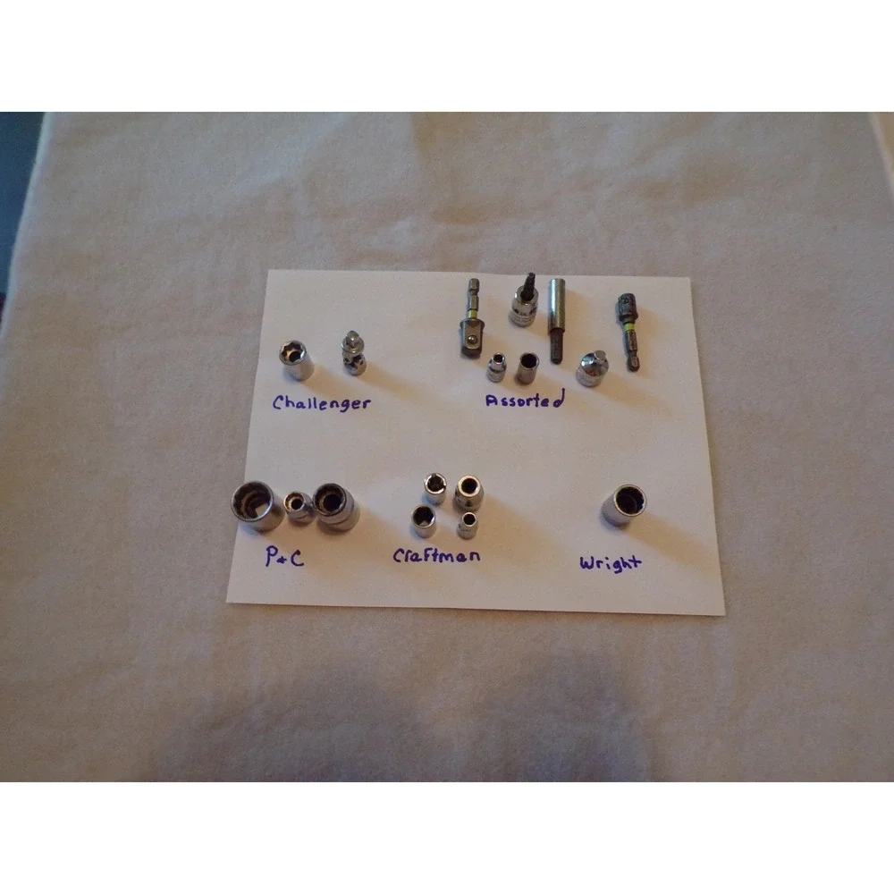 Lot (17) Of Assorted Sockets Challenger,P&C,Wright,Craftman and miscellaneous.